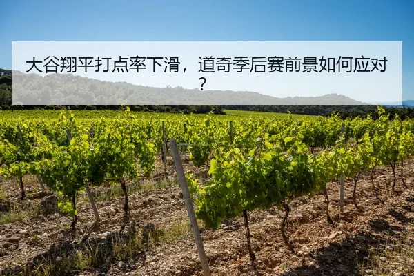 大谷翔平打点率下滑，道奇季后赛前景如何应对？